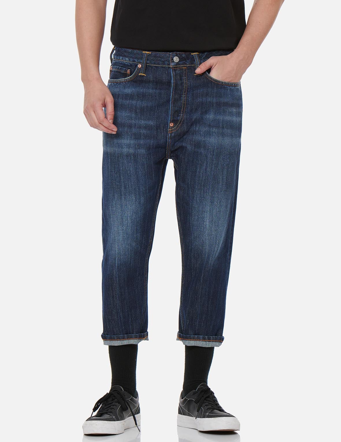 Seagull and Proverb Print Cropped Fit Jeans #2027 - 8