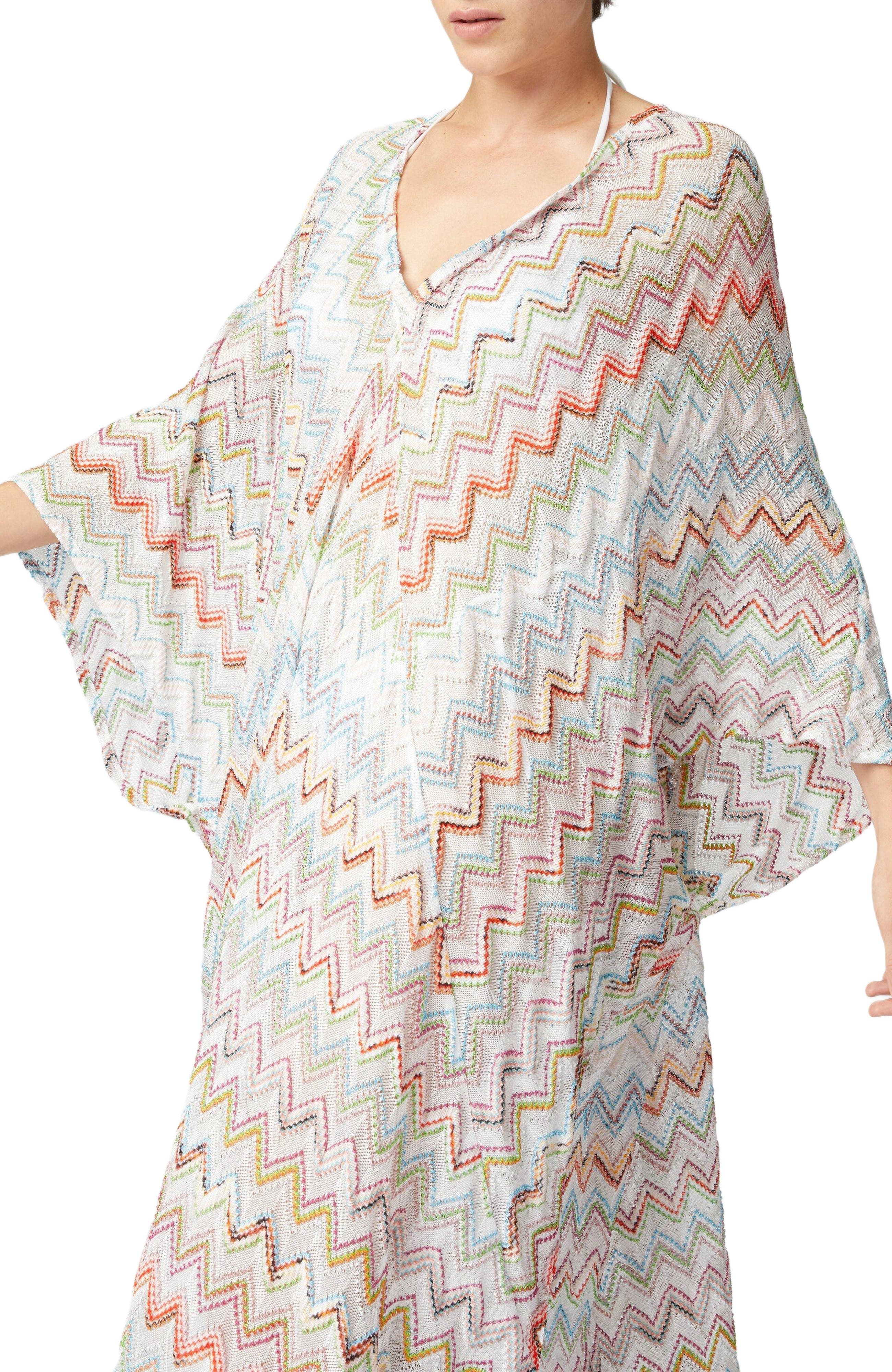 Missoni Long Kaftan With 3d Zig Zag Lamé And Batwing Sleeves in Multicoloured at Nordstrom - 4