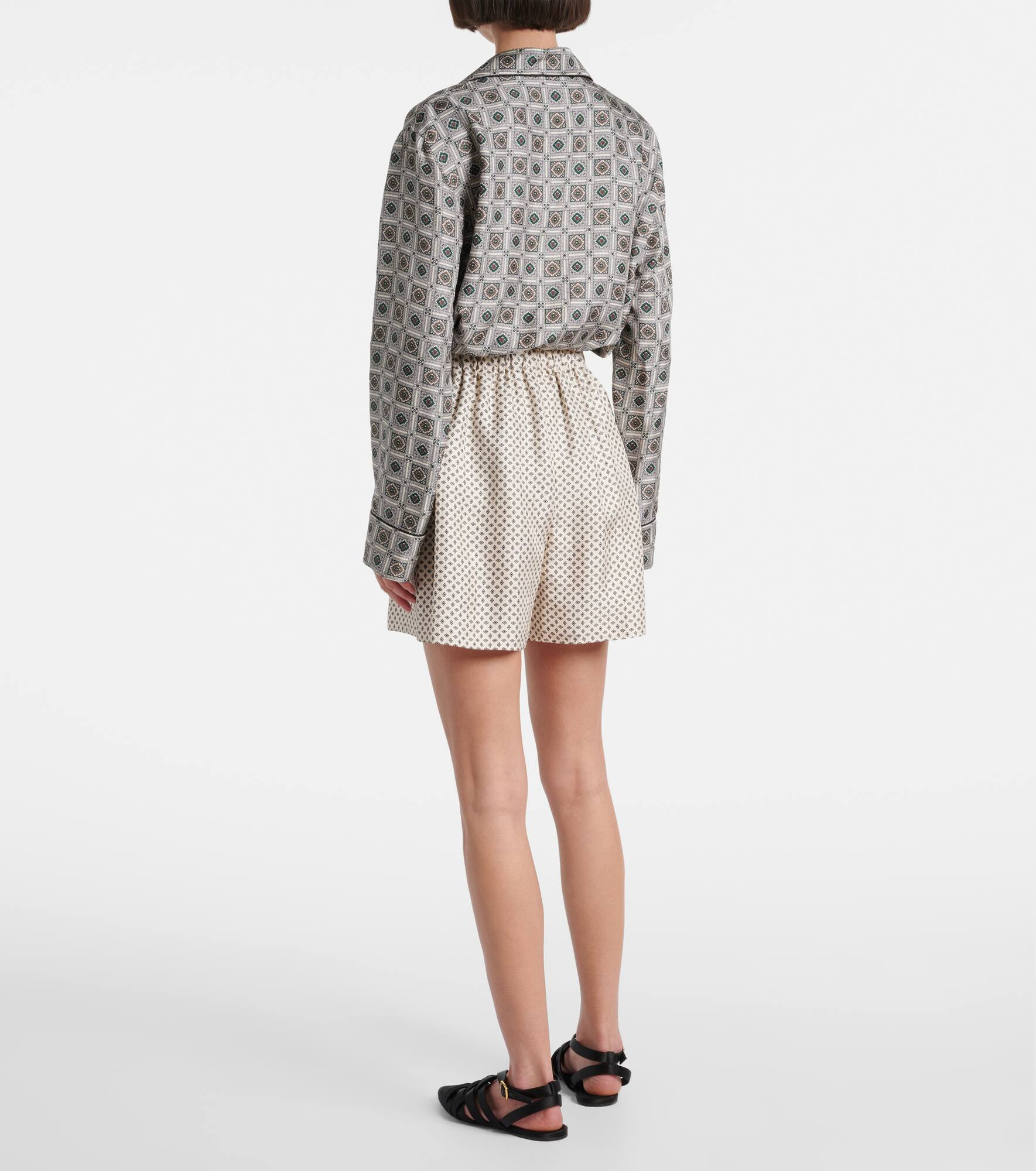 Angelo silk twill Bermuda shorts - 3