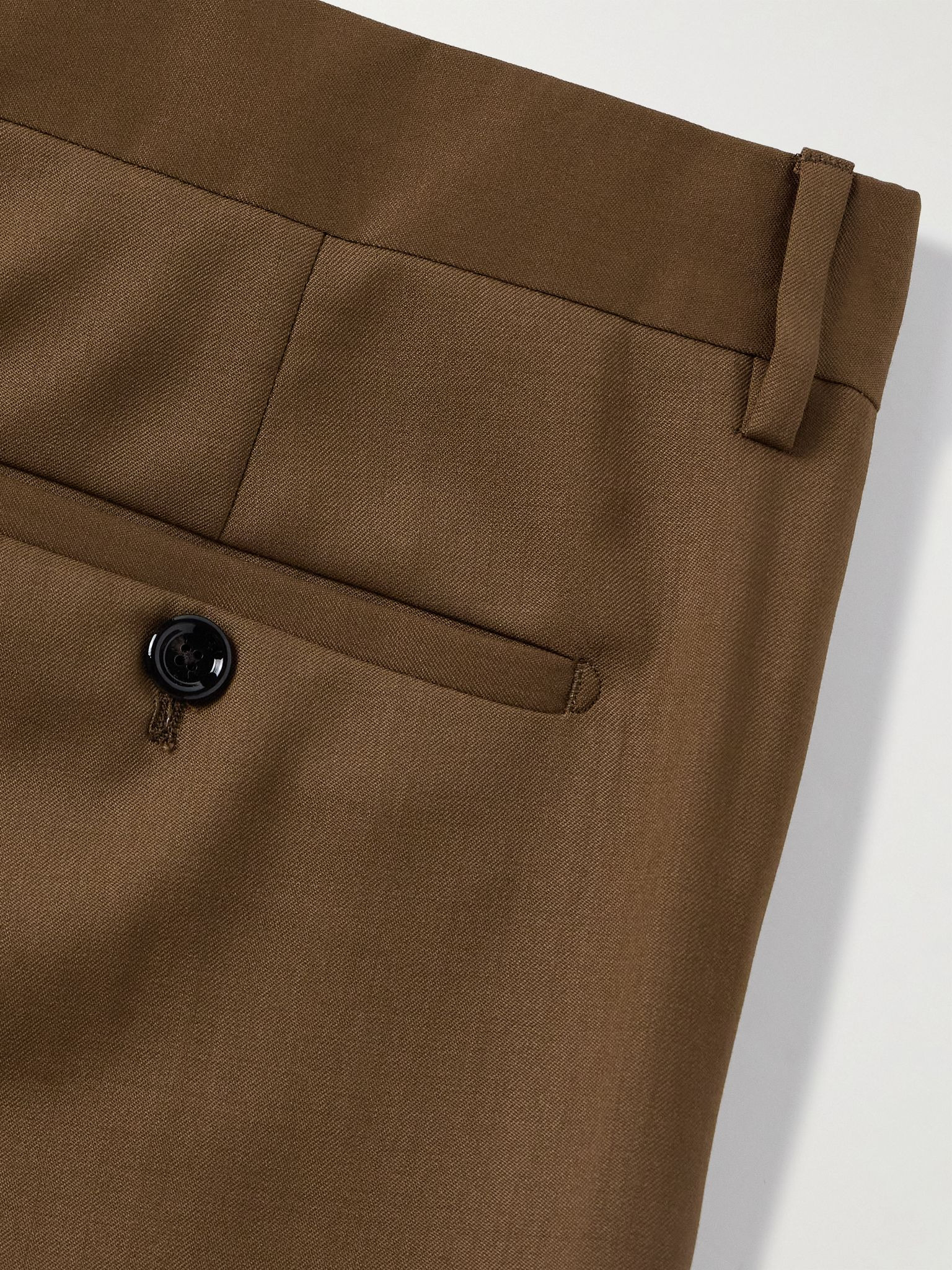 Slim-Fit Virgin Wool-Twill Trousers Tan - 5