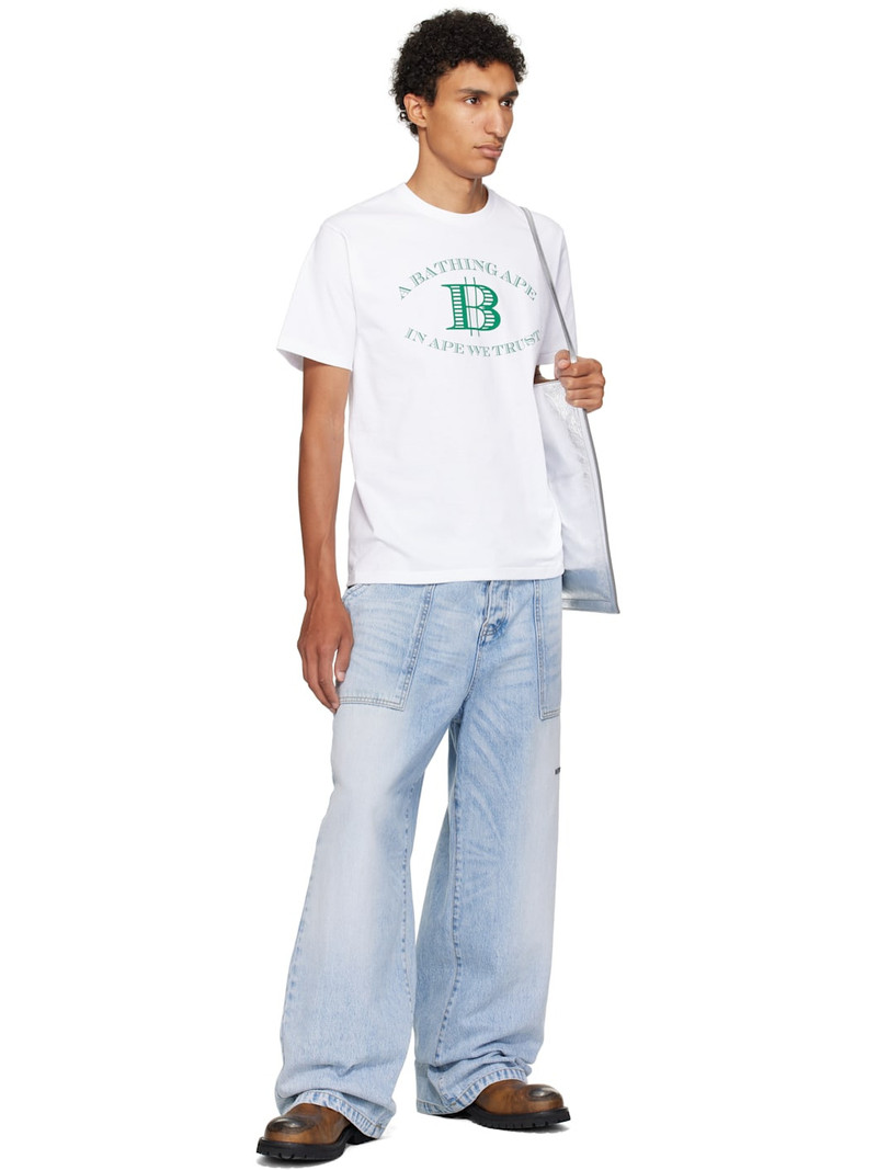 A BATHING APE® White Money 'B' Logo T-shirt outlook