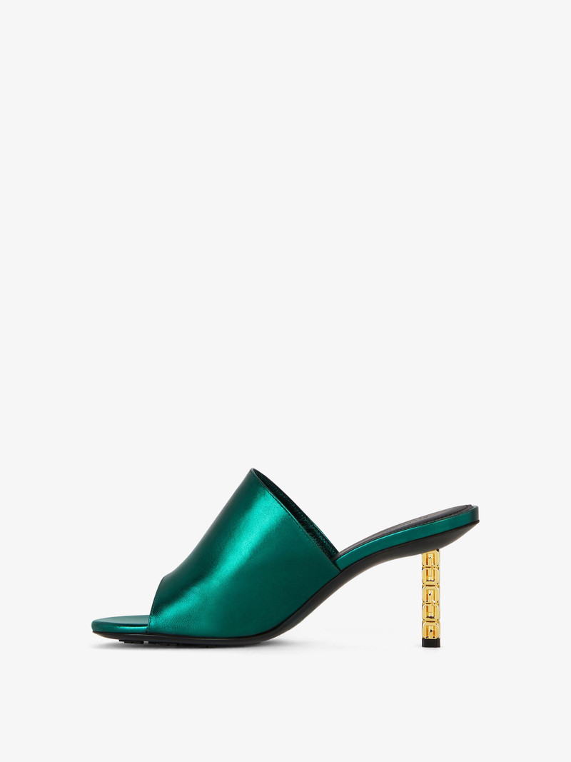 Givenchy G CUBE MULES IN LAMINATED LEATHER outlook