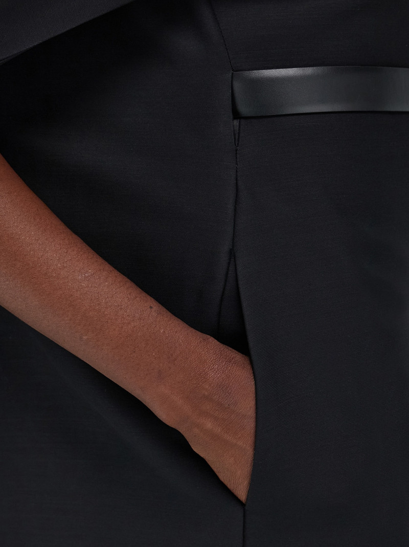 Belted midi dress with billowing front panel 5
