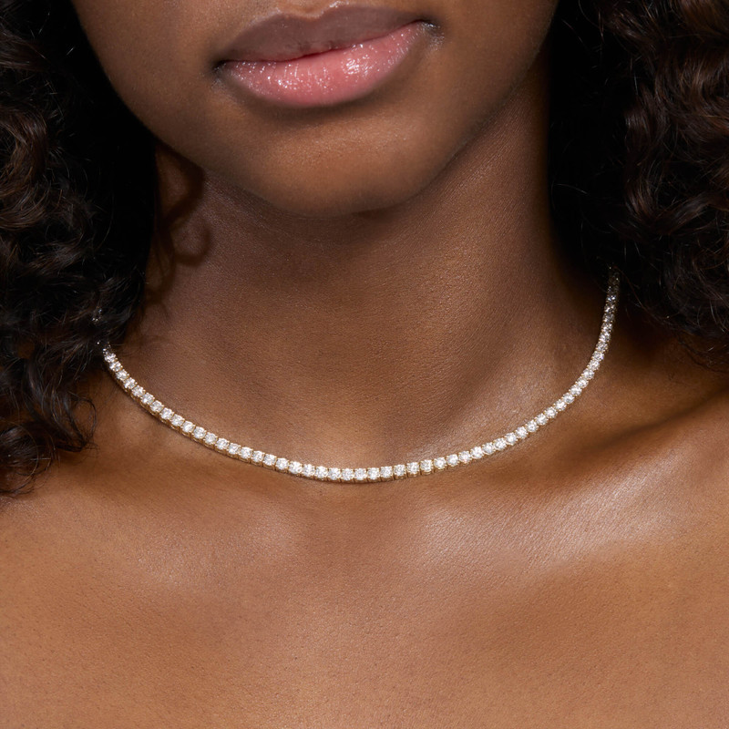 STONE AND STRAND LAB-Created Unflippable Tennis Necklace in Yellow Gold outlook
