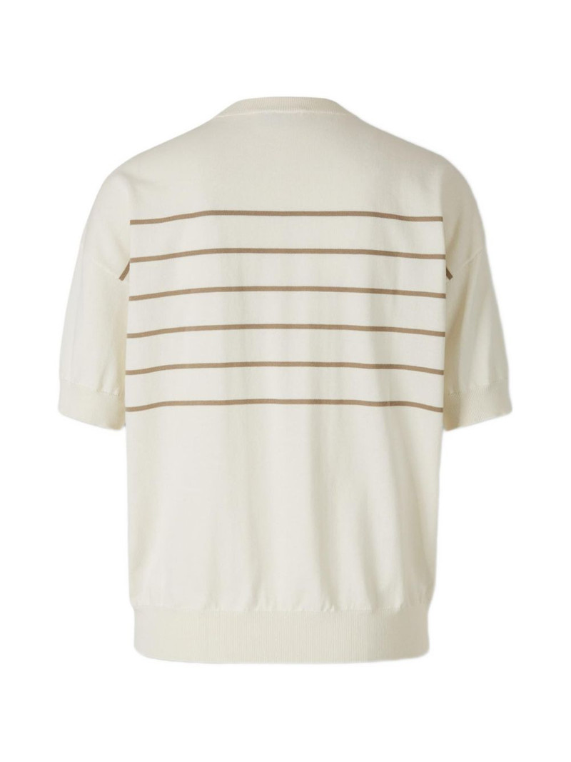 PESERICO crew-neck striped T-shirt outlook