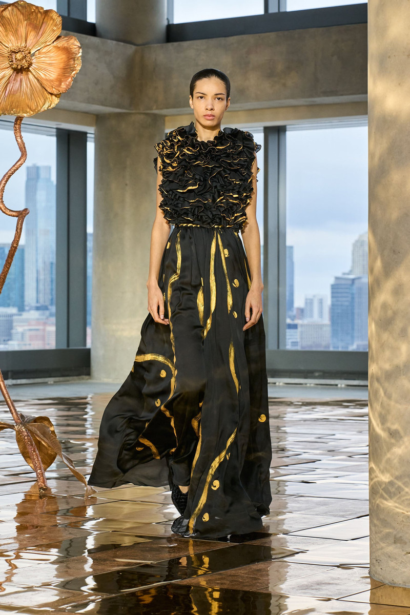 Byzantine Handpainted Silk Backless Gown 5
