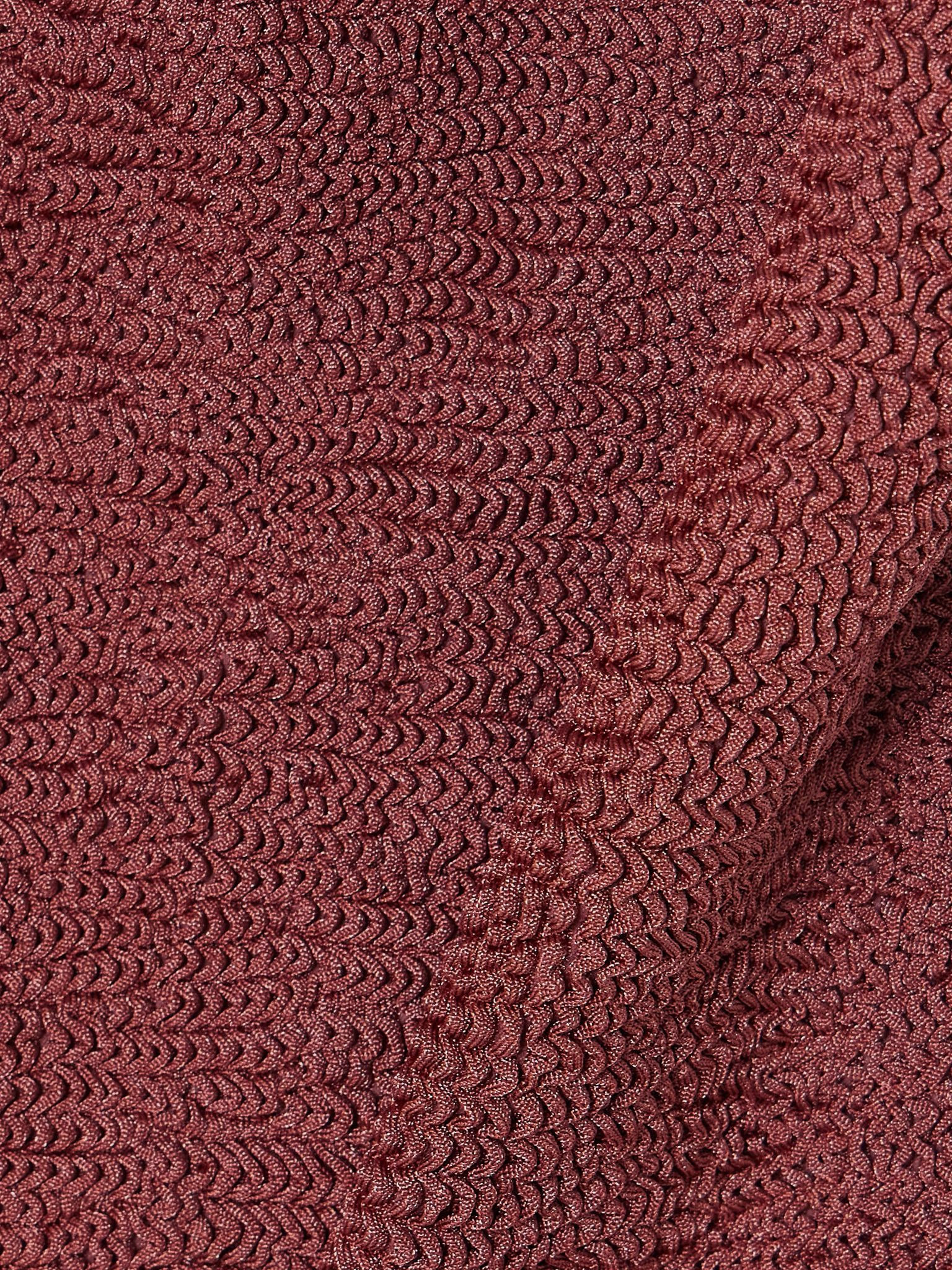 Domino embellished seersucker swimsuit Red - 4