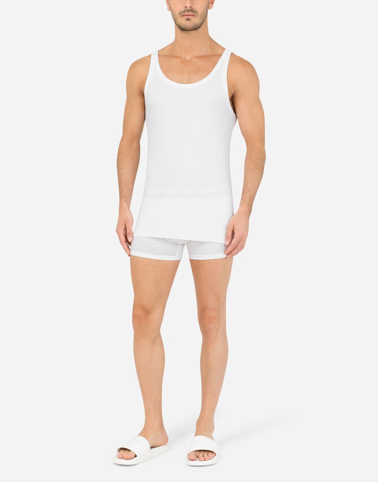 Tank top in ribbed cotton - 2