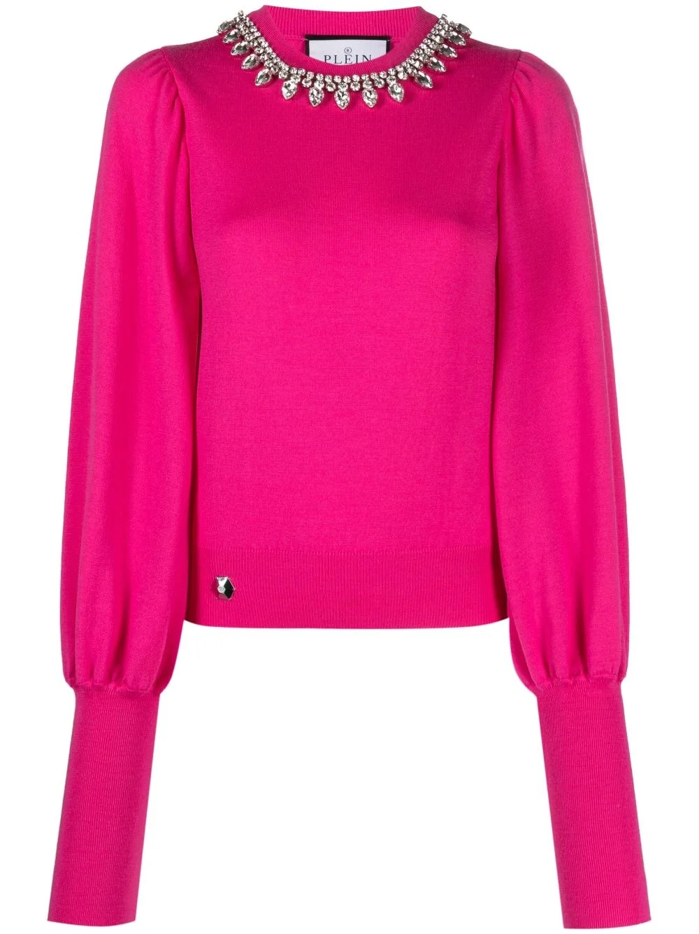 Crystal-embellished wool knitted jumper - 1