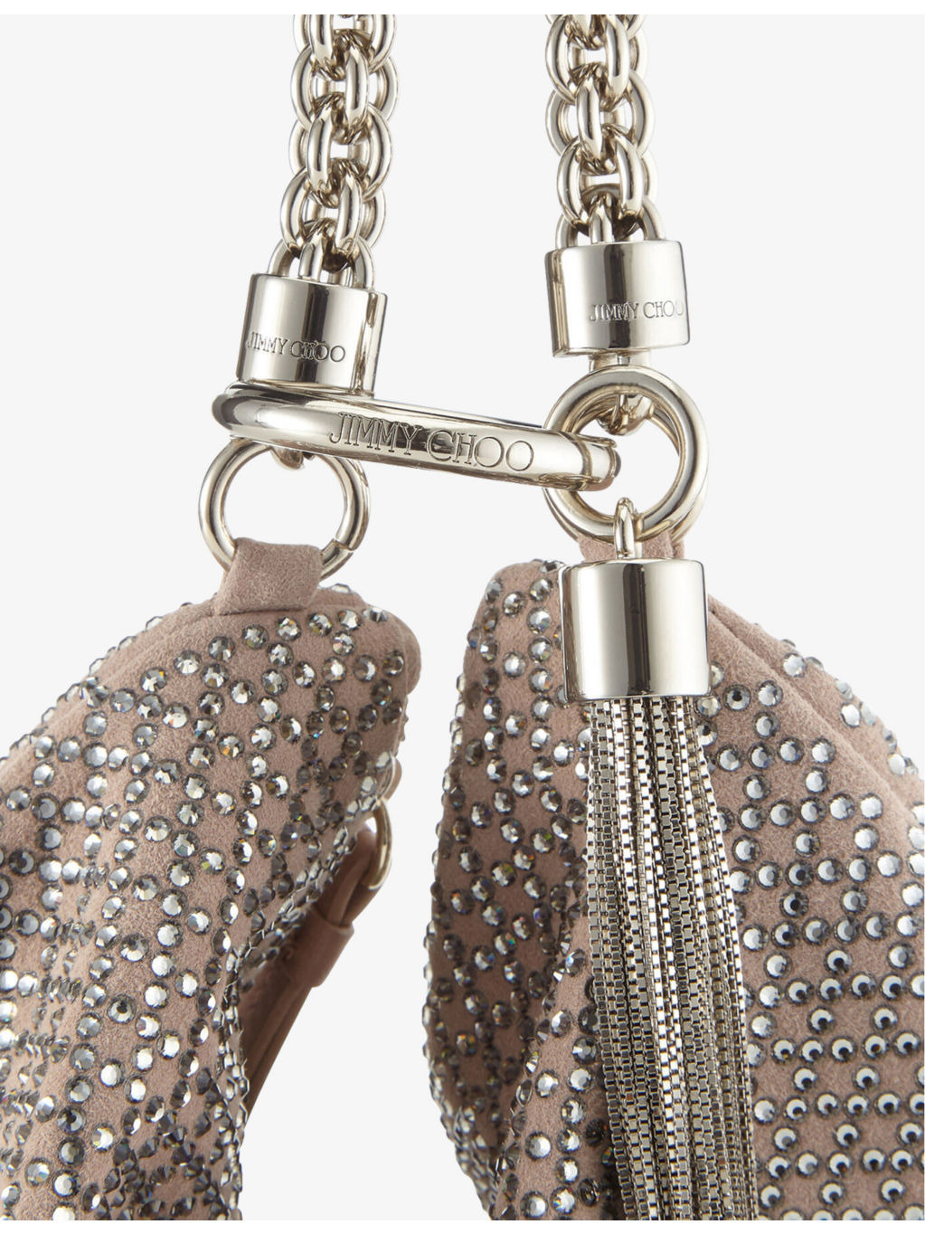 Callie medium crystal-embellished suede clutch bag - 5
