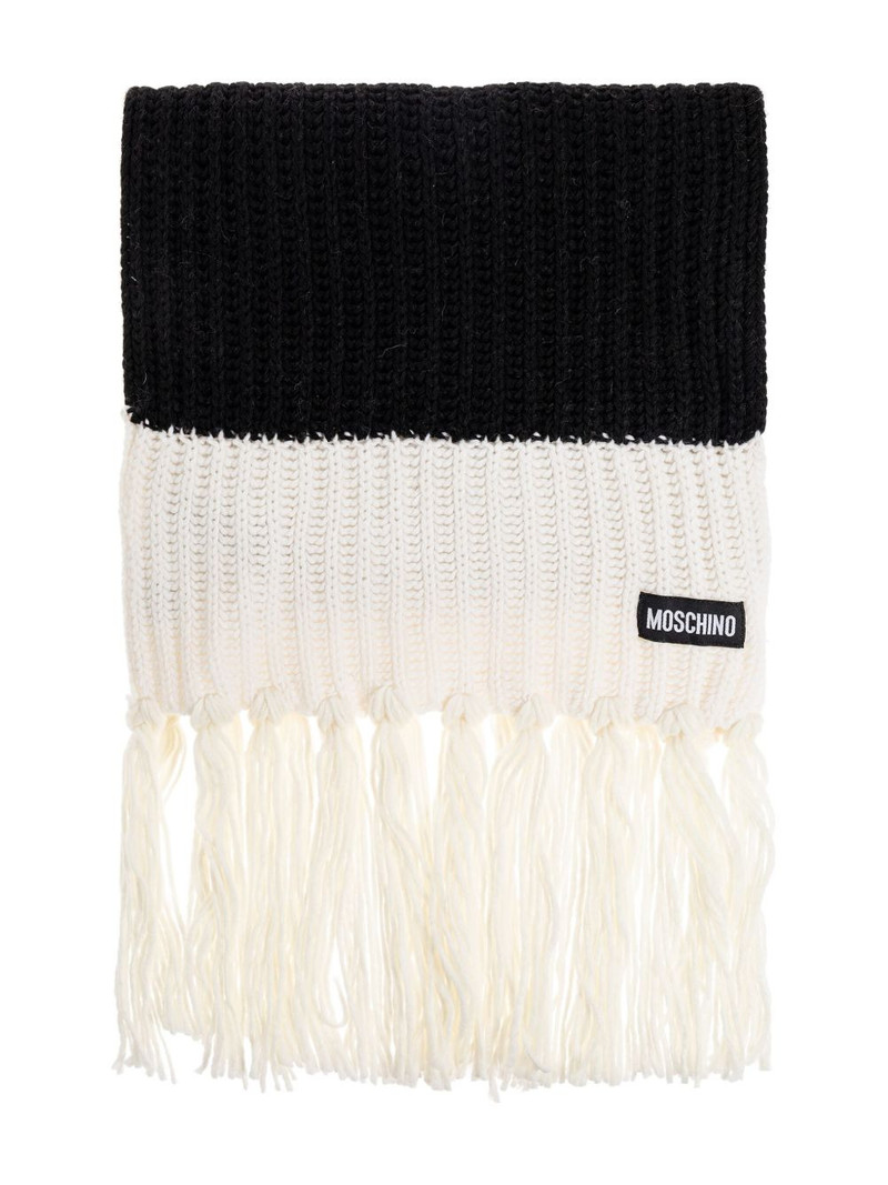ribbed-knit fringe scarf 1