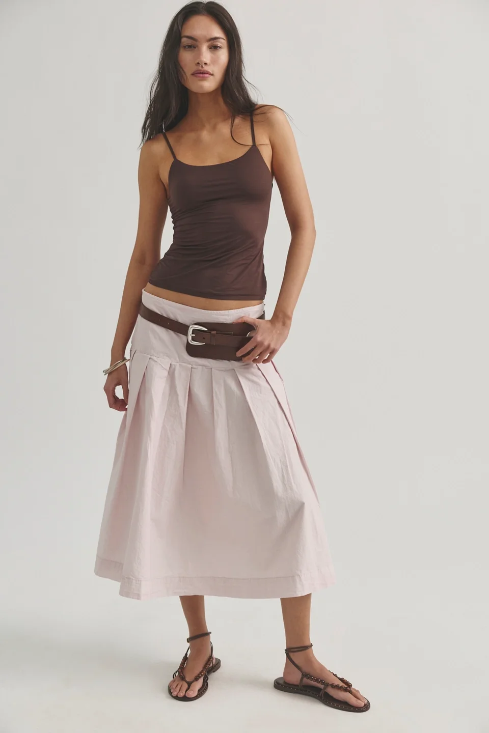 We The Free Skipper Pleated Chino Midi Skirt - 1