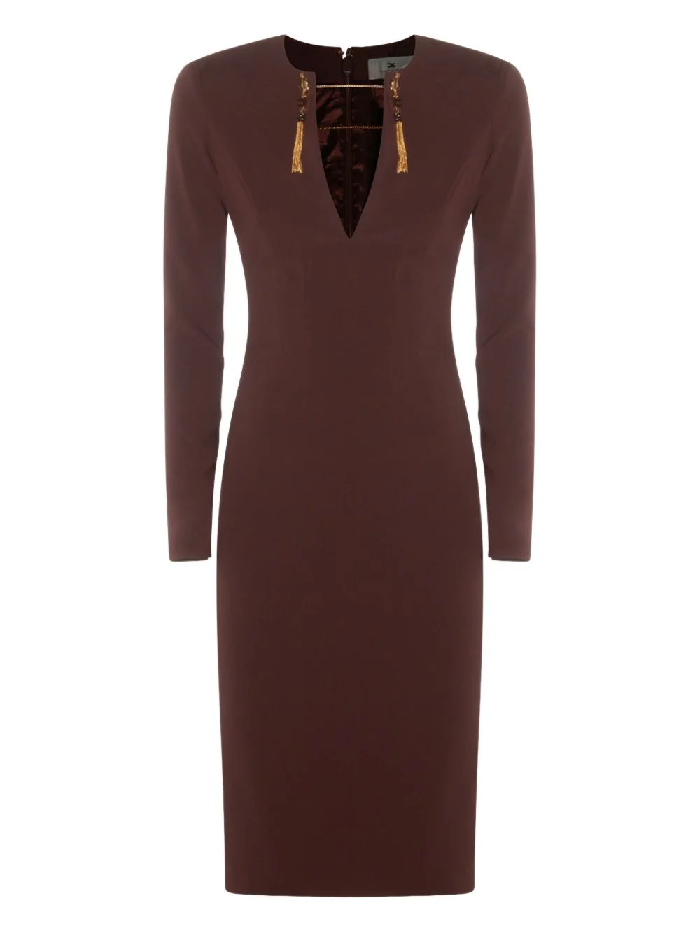 tassel-embellished long-sleeve dress - 1