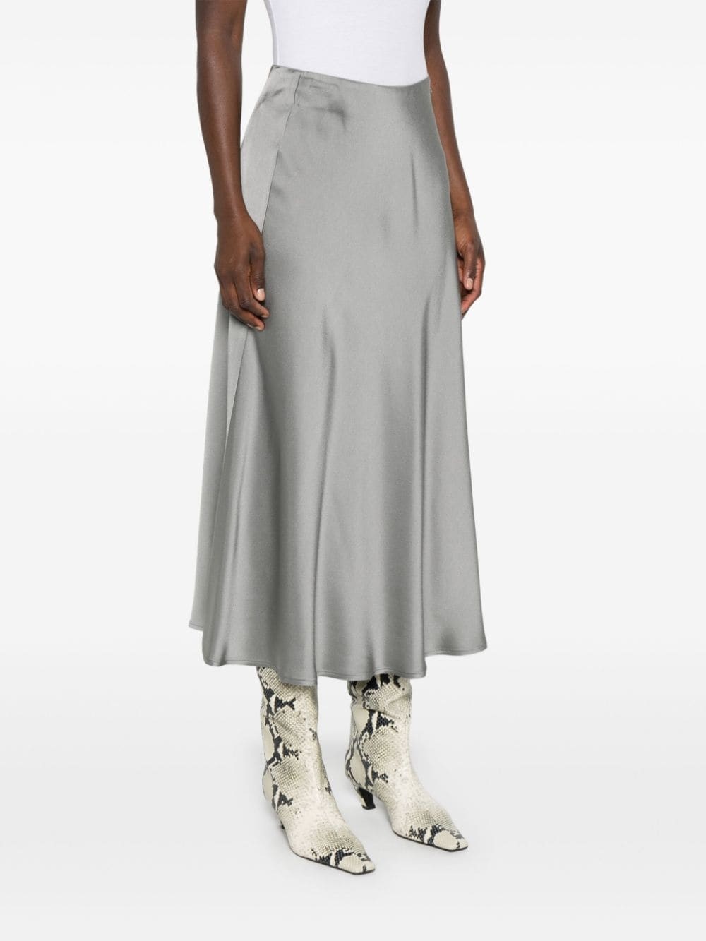 satin midi skirt - 3