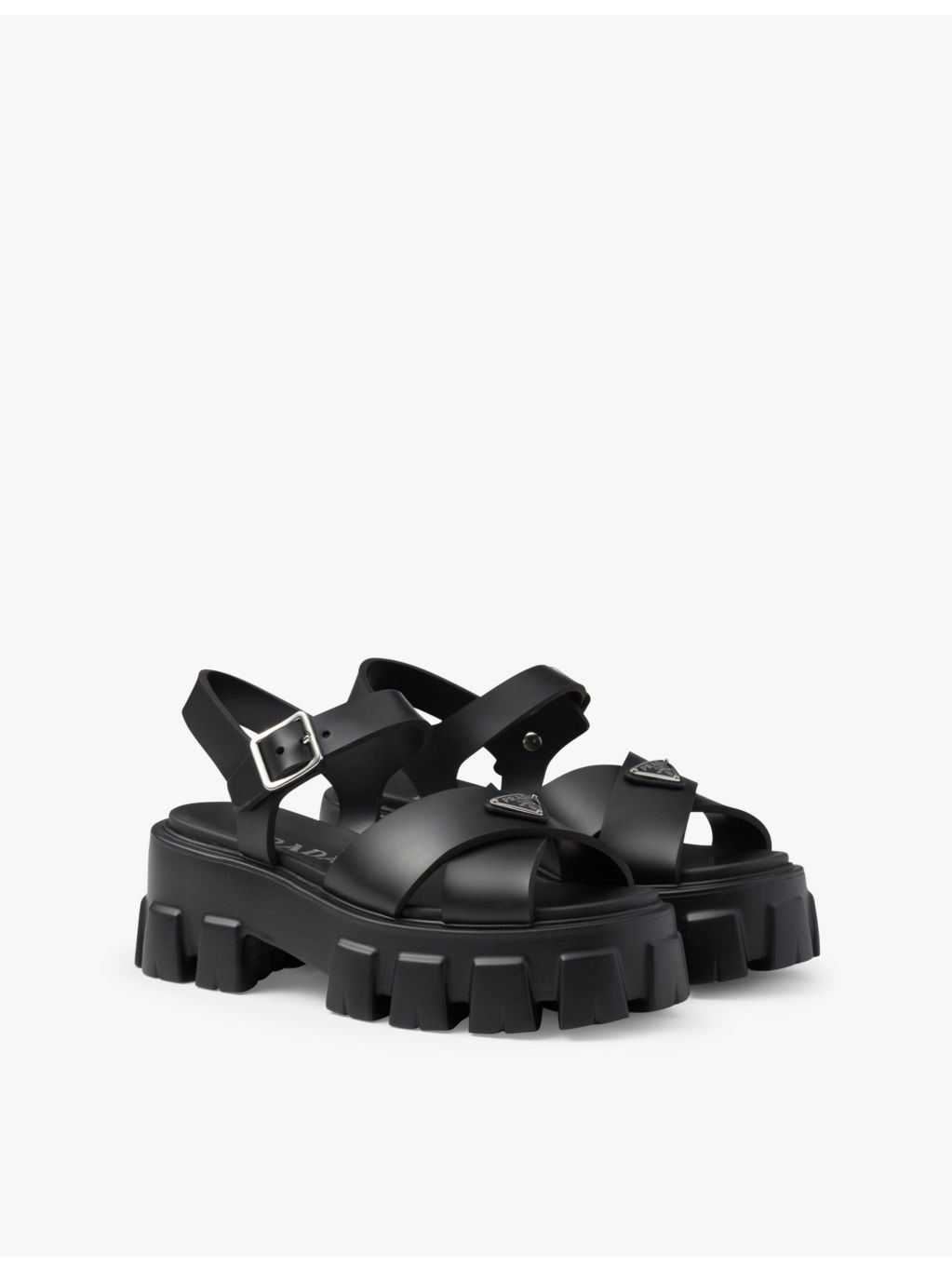 Monolith logo-plaque rubber heeled sandals - 3