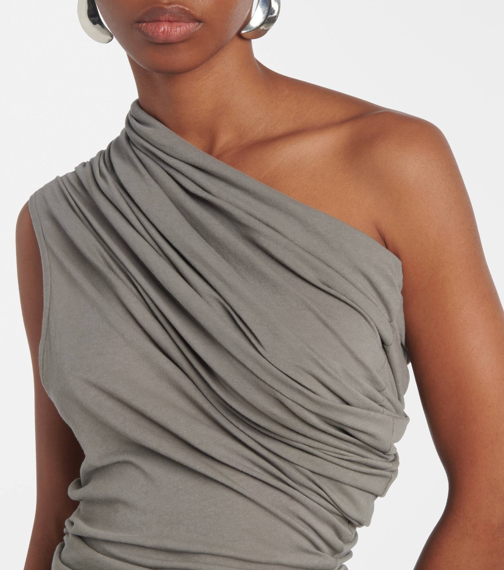 Pillar one-shoulder cotton-blend gown - 4