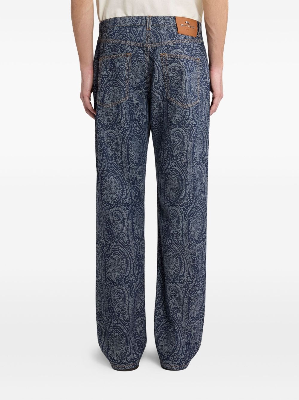 jacquard straight jeans - 3