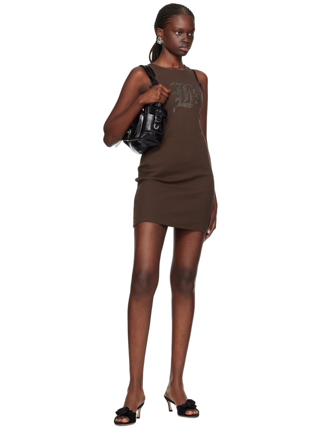 Brown Graphic Minidress - 4