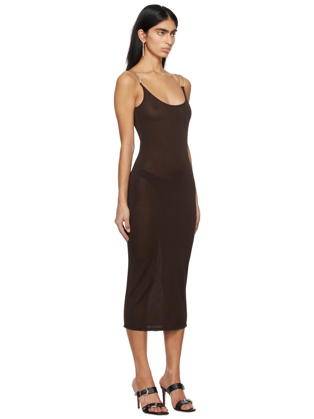 Brown Double Wire Midi Dress - 2