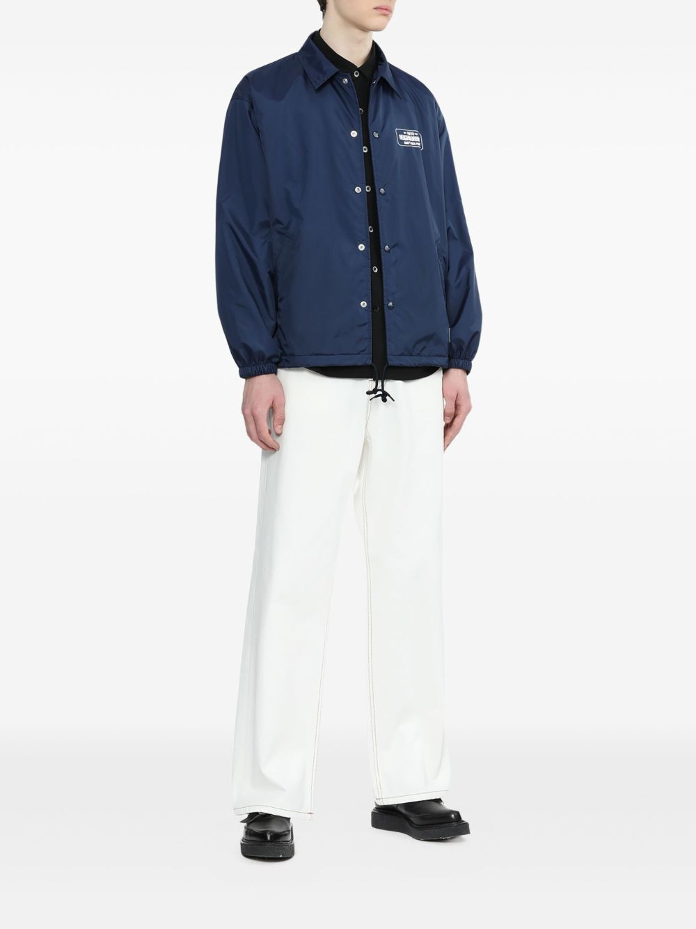 drawstring logo-patch coach jacket - 2
