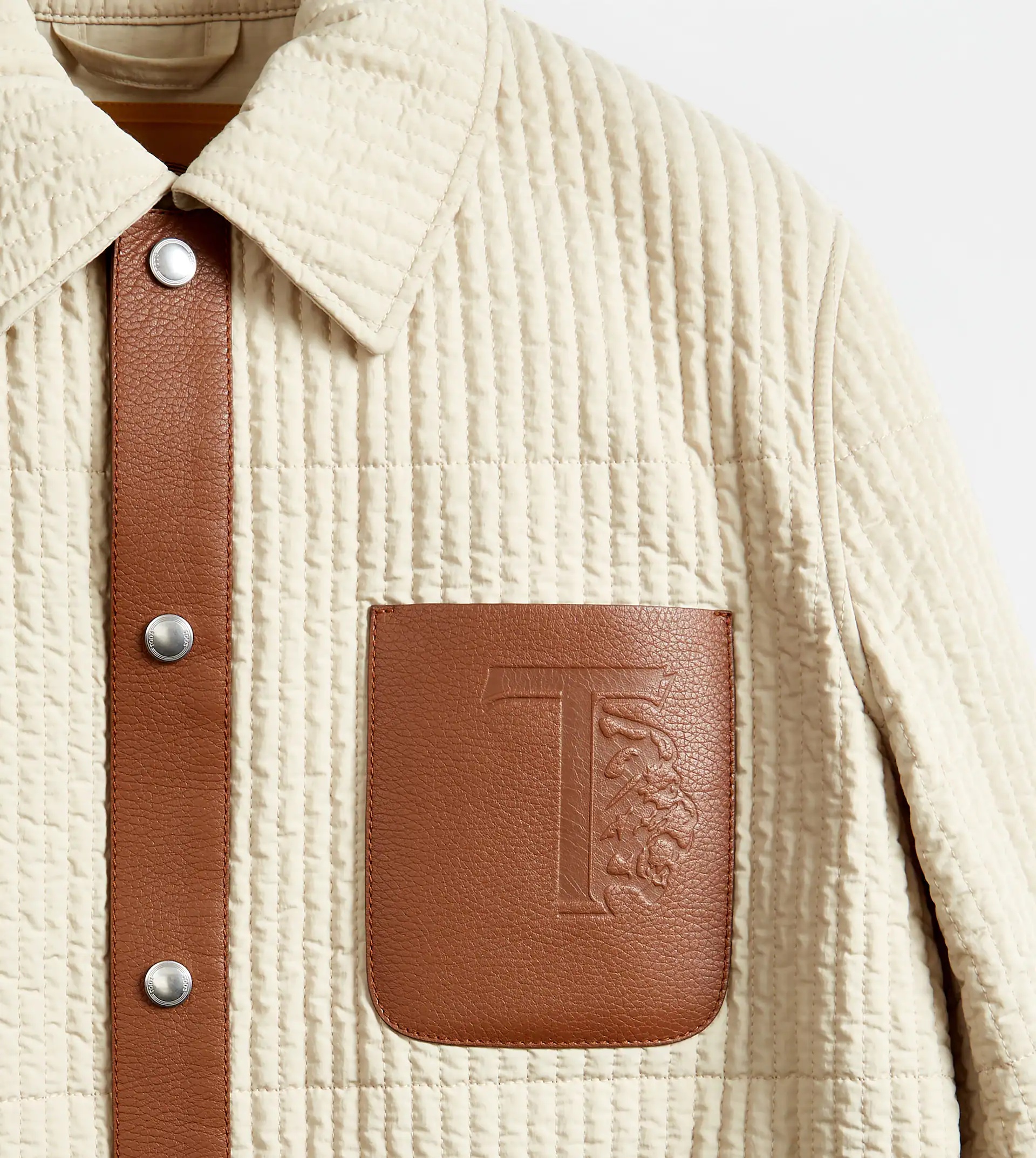 QUILTED OVERSHIRT - BEIGE - 6