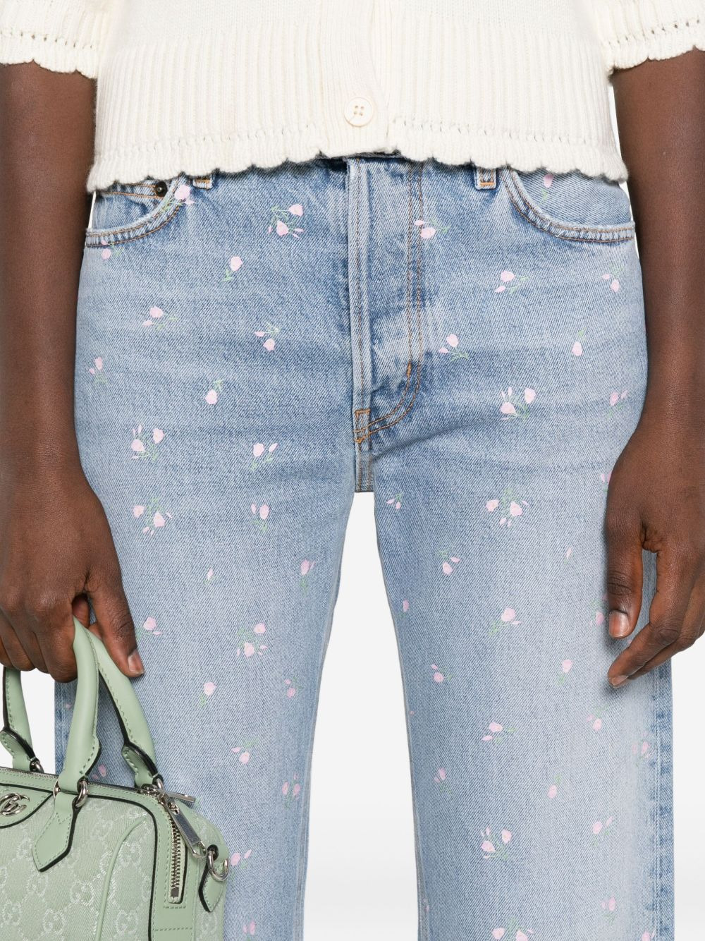floral-print jeans - 5