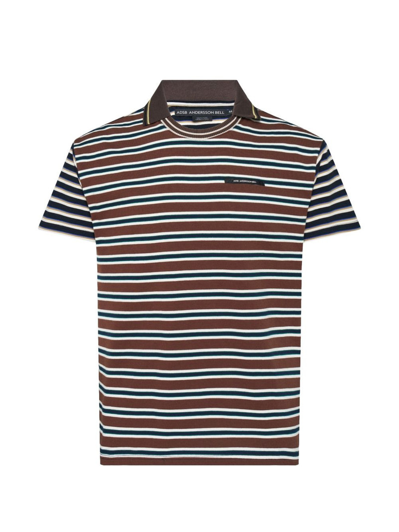 striped polo-collar T-shirt 1