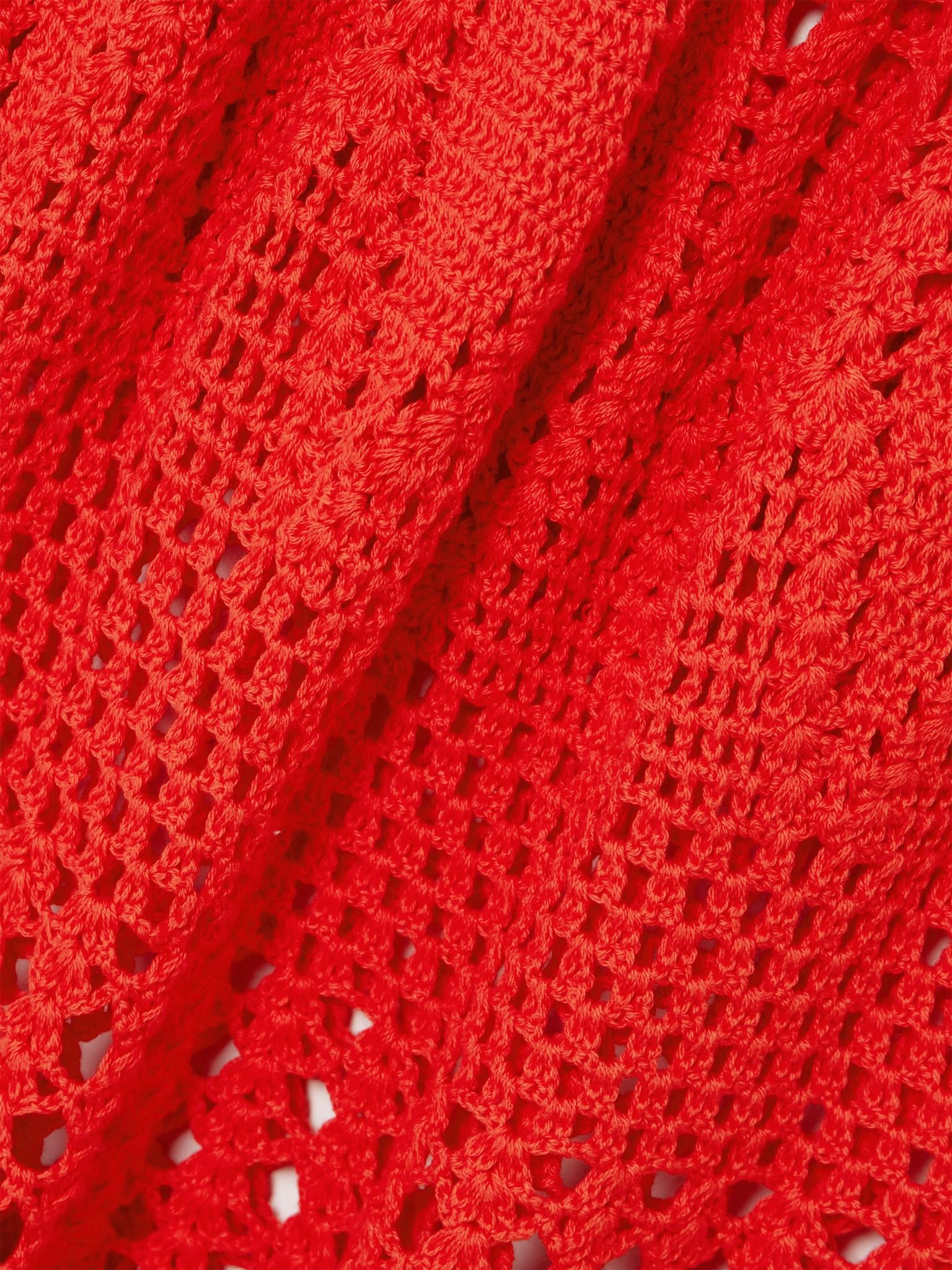 Reflejo crocheted cotton maxi skirt Orange - 4