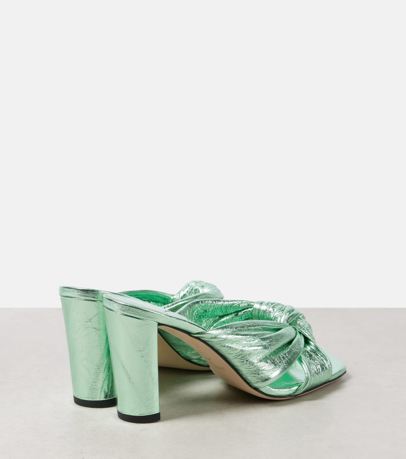 JIMMY CHOO Avenue 85 metallic leather sandals outlook