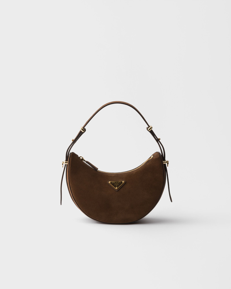Prada Arqué mini suede shoulder bag 1