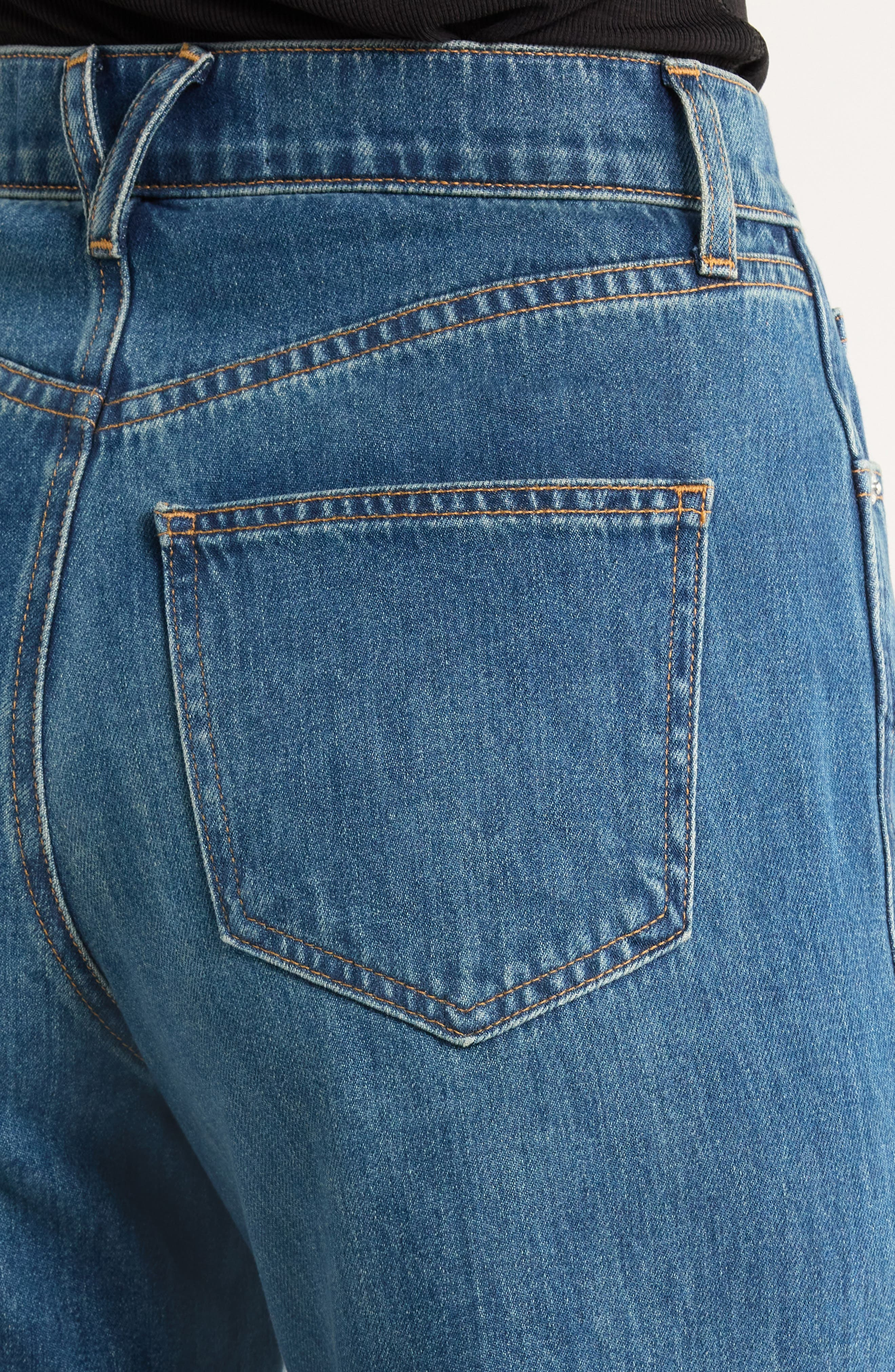 Veronica Beard Taylor Raw Hem High Waist Wide Leg Jeans in Rebel Moon at Nordstrom - 4