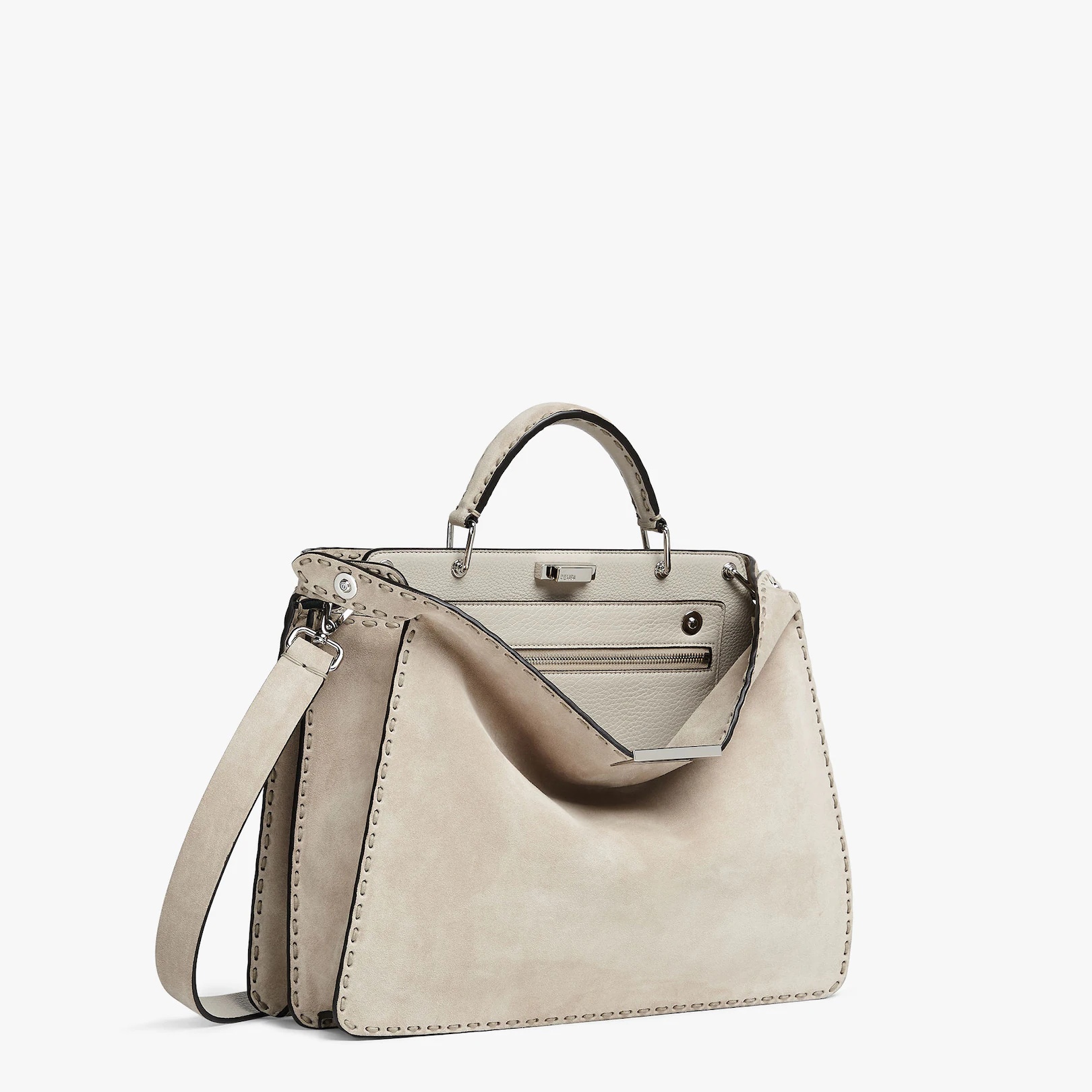 Beige suede and Cuoio Romano leather bag - 3