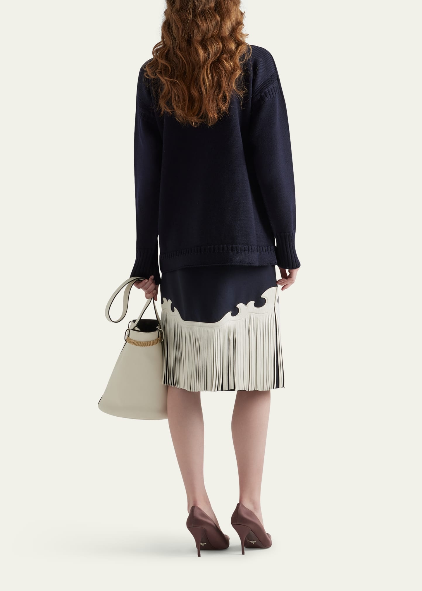 Striped Raw Cut Oversized Wool Sweater - 3