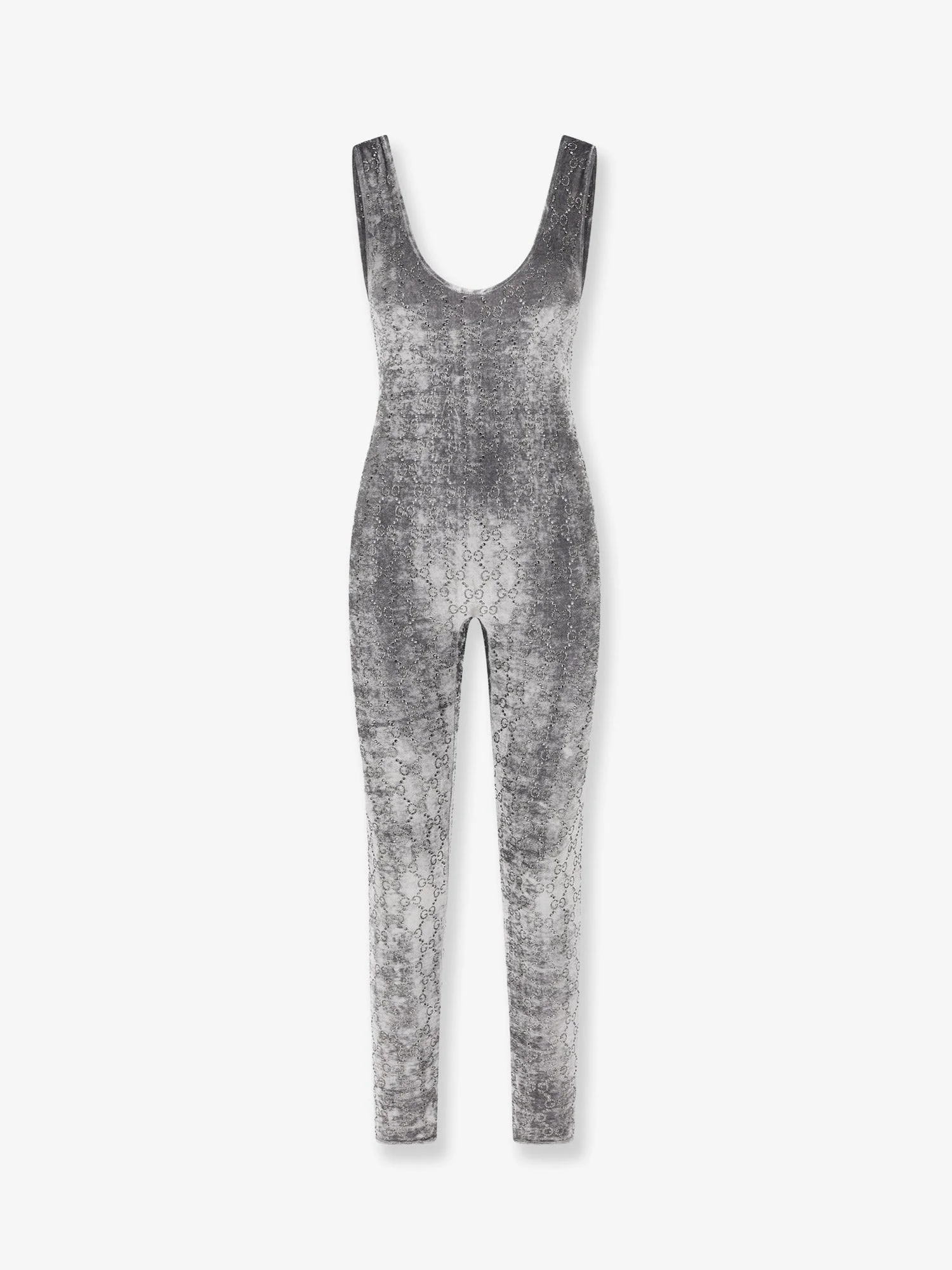 Gucci Stretch Chenille Jumpsuit With All-Over Crystals - 1