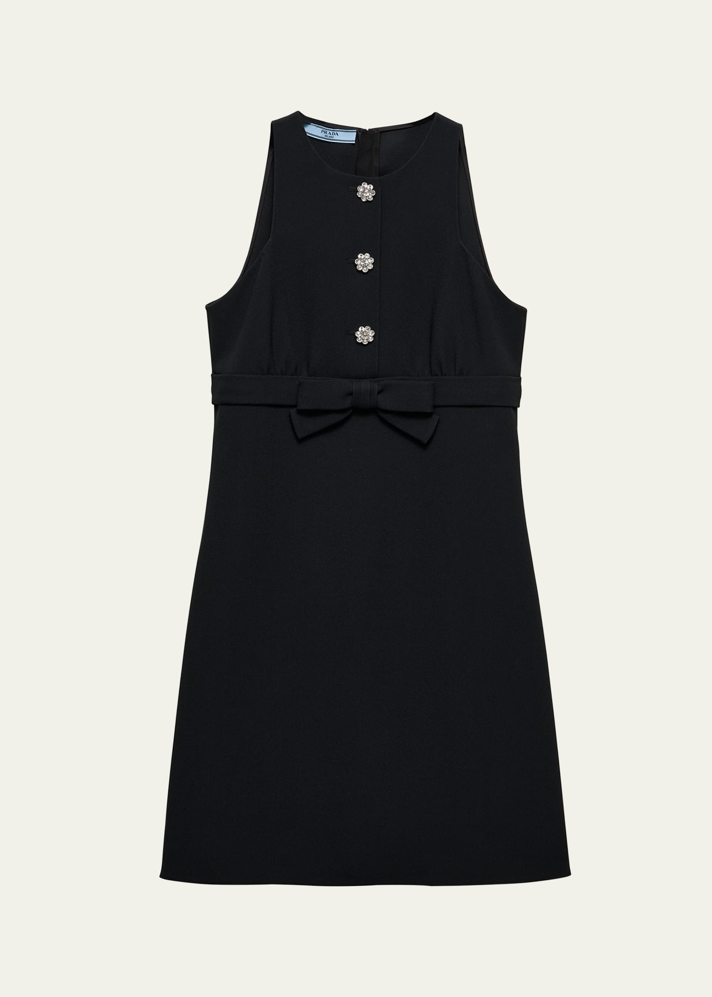 Bow Jeweled Button Mini Dress - 1