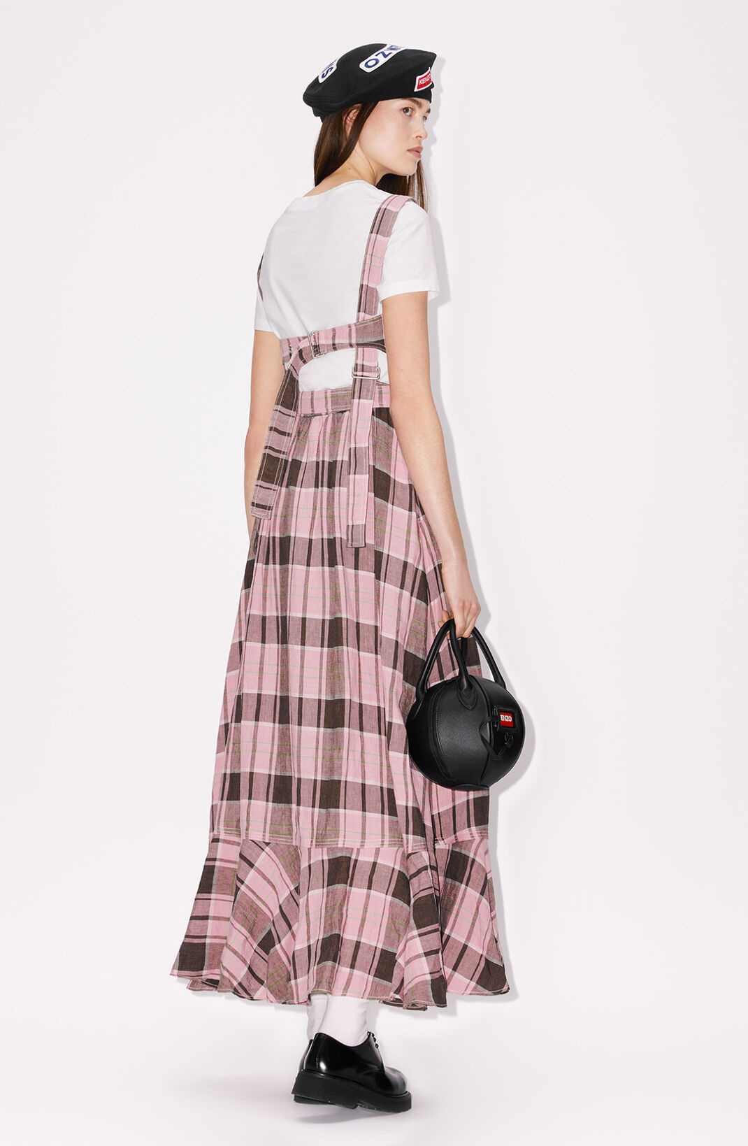 Long checked linen dress - 3