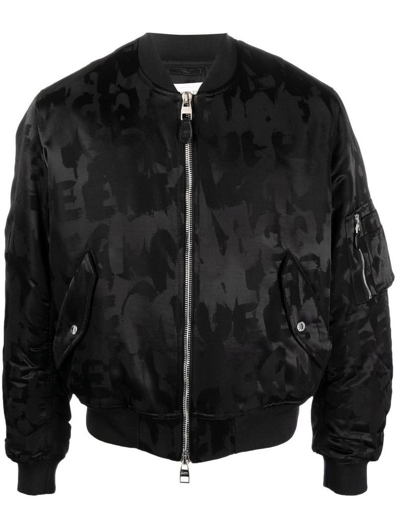 logo-print bomber jacket 1