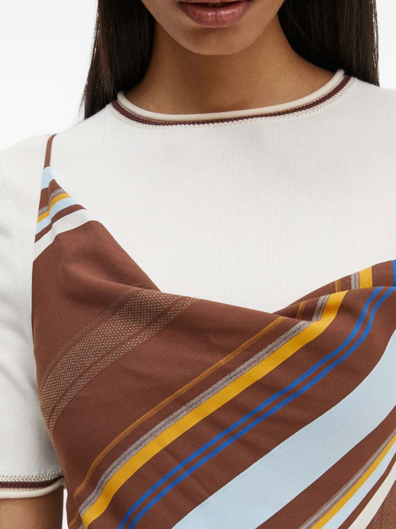 Lauren cowl-neck striped dress 4