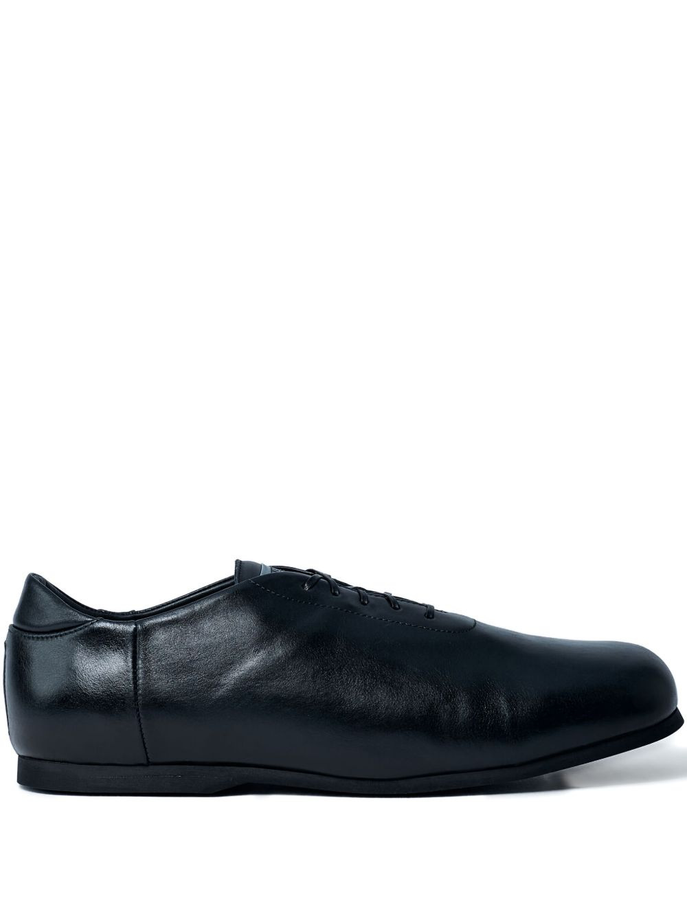 smooth-grain lace-up sneakers - 1