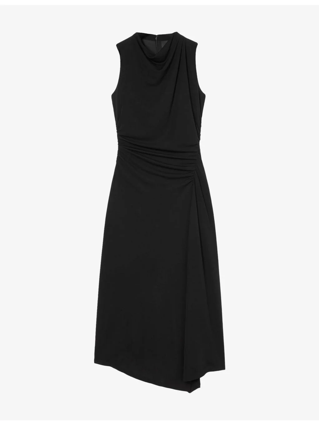 Ruched Cowl-Neck Jersey Midi Dress - 1