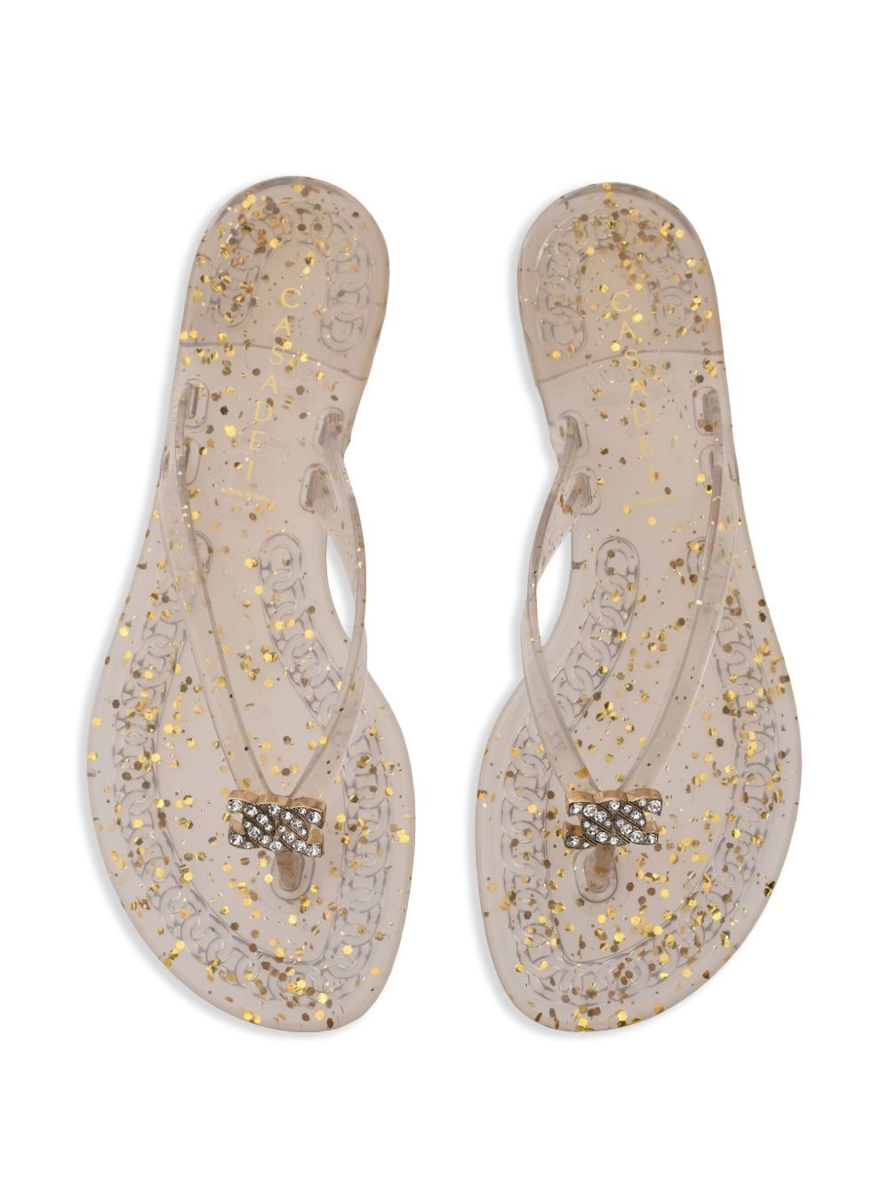 glitter-detail flip flops - 4