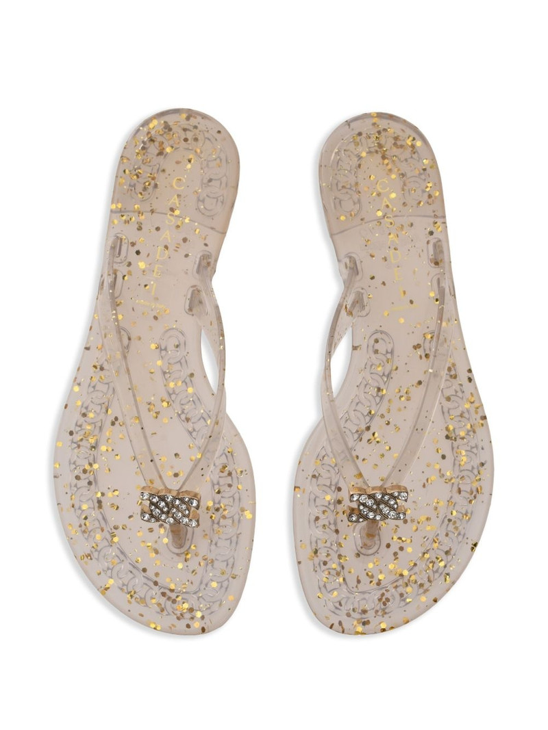 glitter-detail flip flops 4