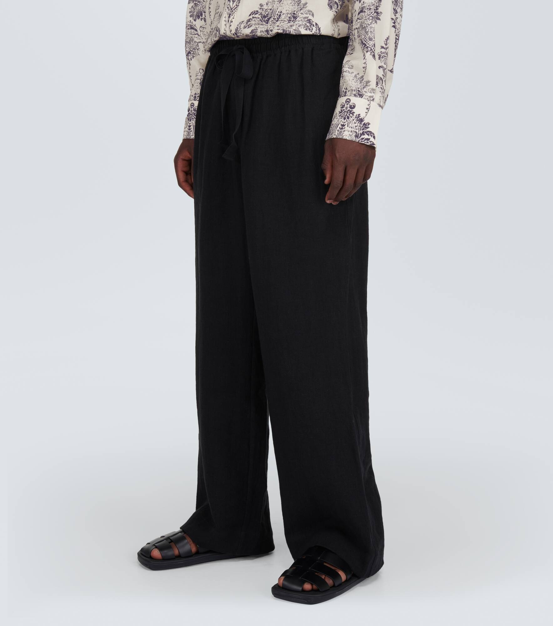Wide-leg linen pants - 3