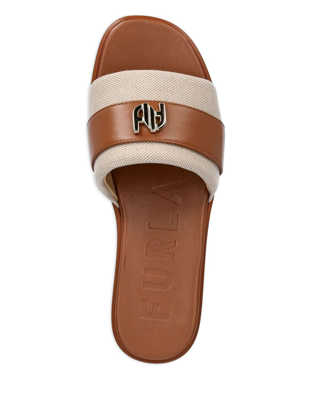 leather branded slides - 3