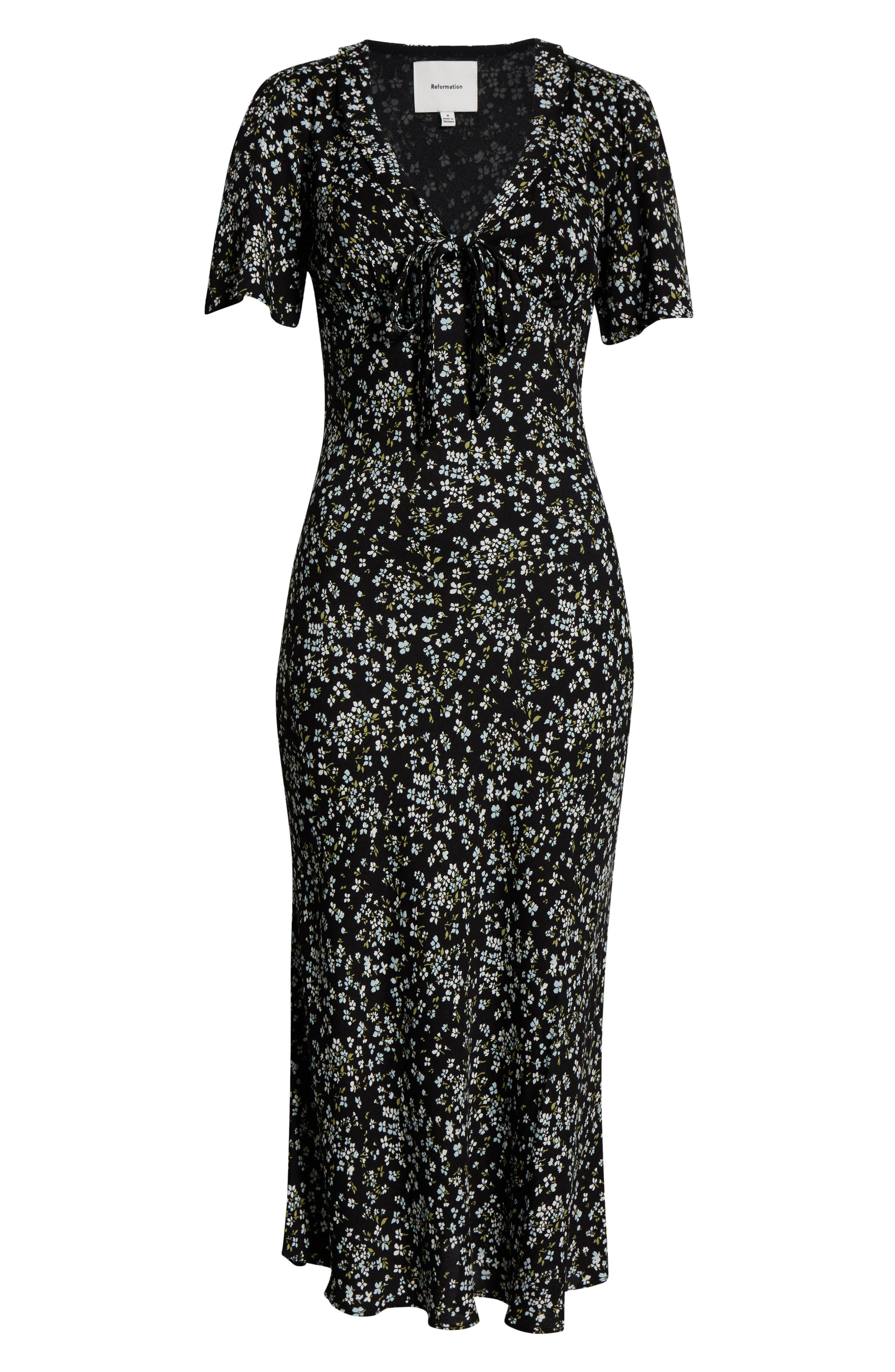 Reformation Tyra Floral Short Sleeve Midi Dress in Colette at Nordstrom - 5