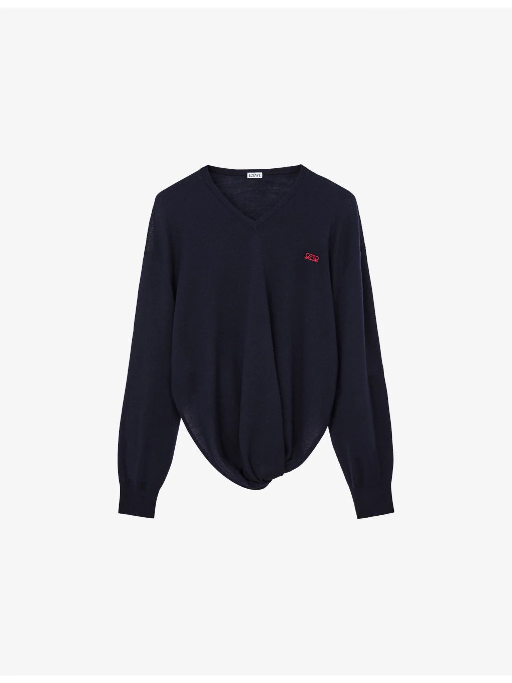 Logo-Embroidered Twisted-Side Wool Jumper - 1