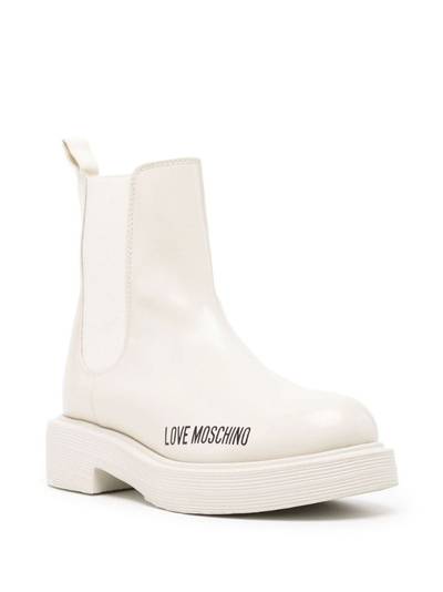Moschino side logo-print detail boots outlook