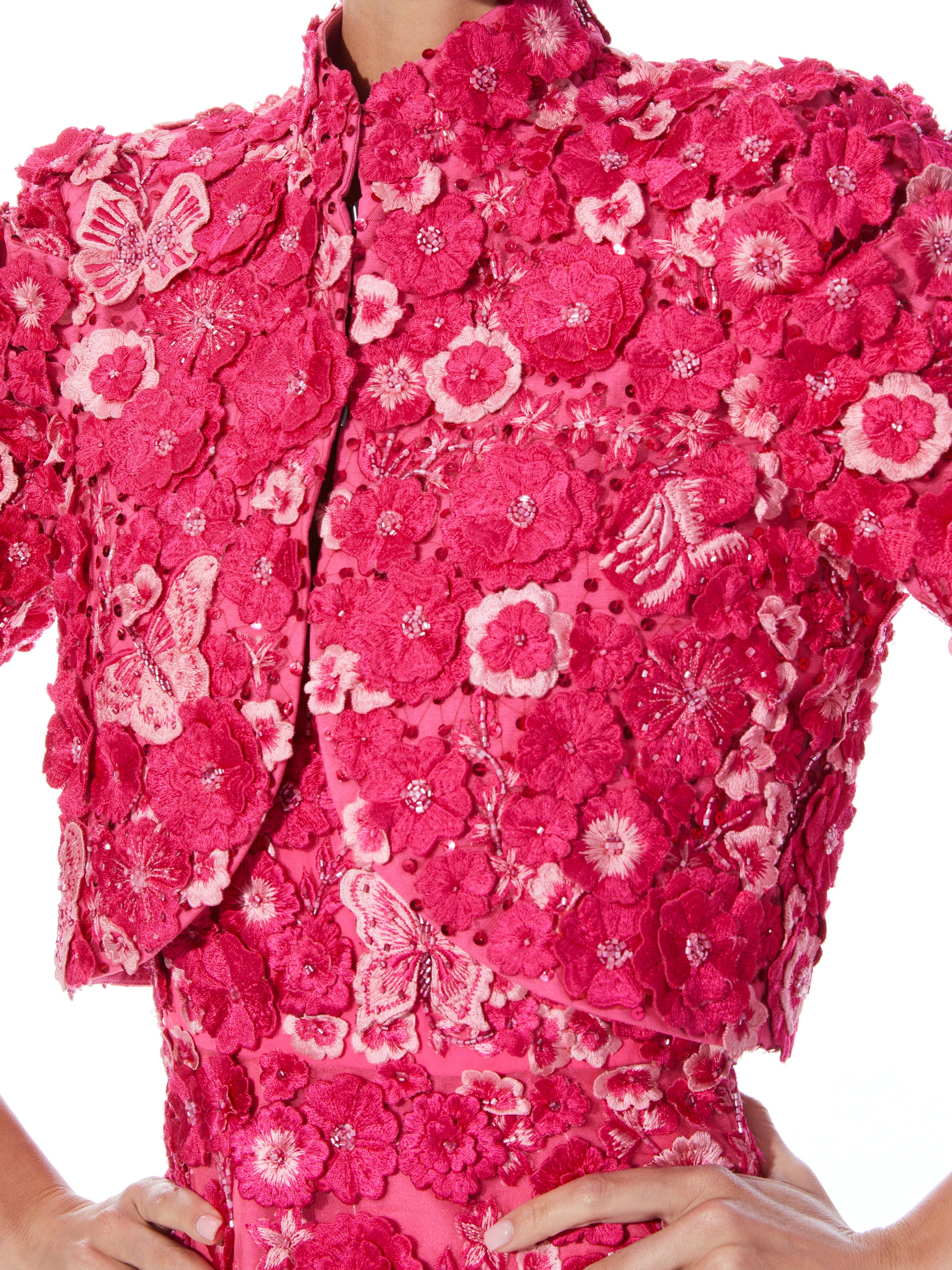 LORNA CROPPED FLORAL APPLIQUE JACKET - 5