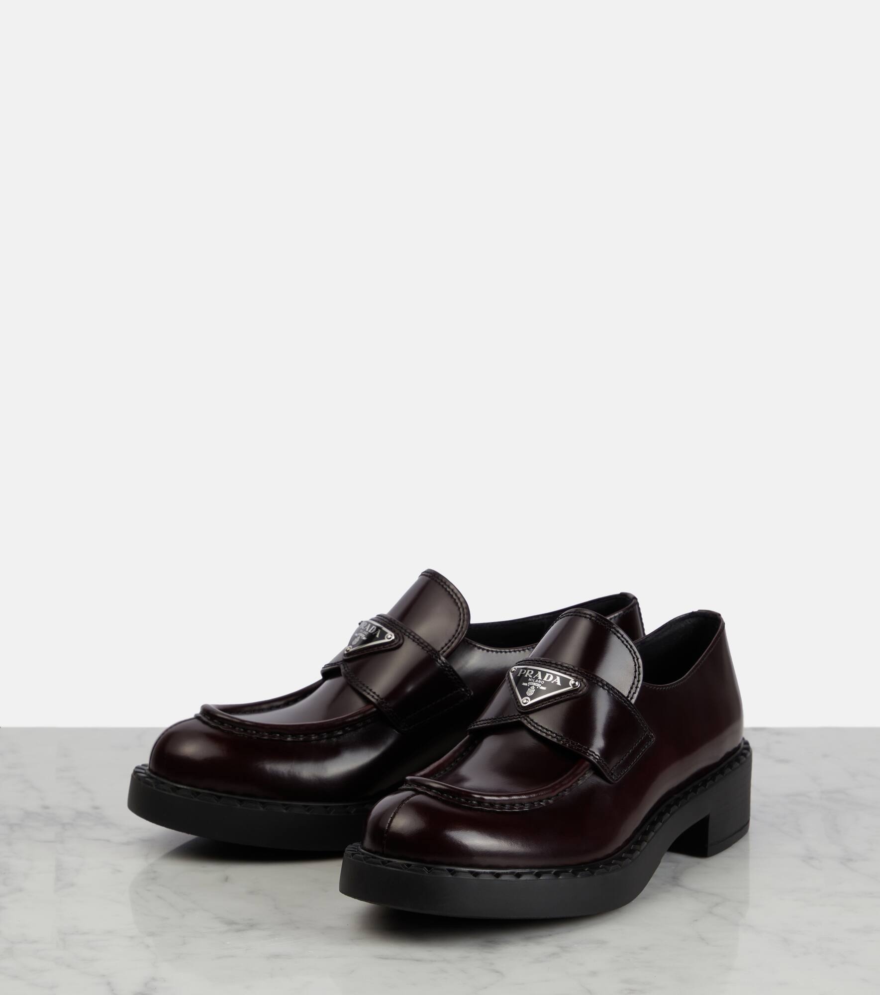 Logo leather loafers - 5