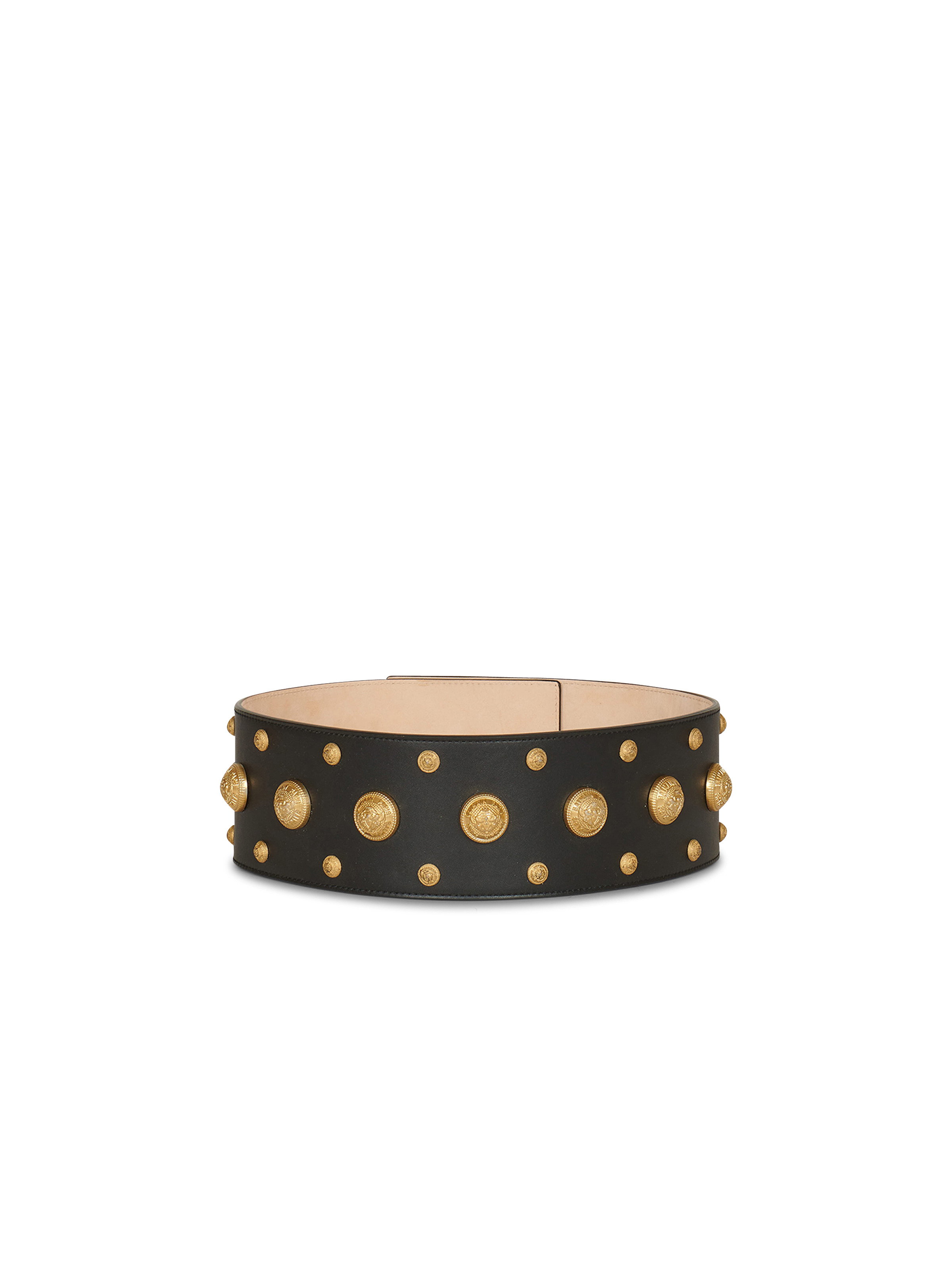 Black leather and gold-tone Coin Belt belt - 1